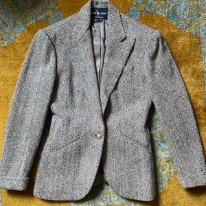 VTG Ralph Lauren Harringbone Wool Blazer sz 4